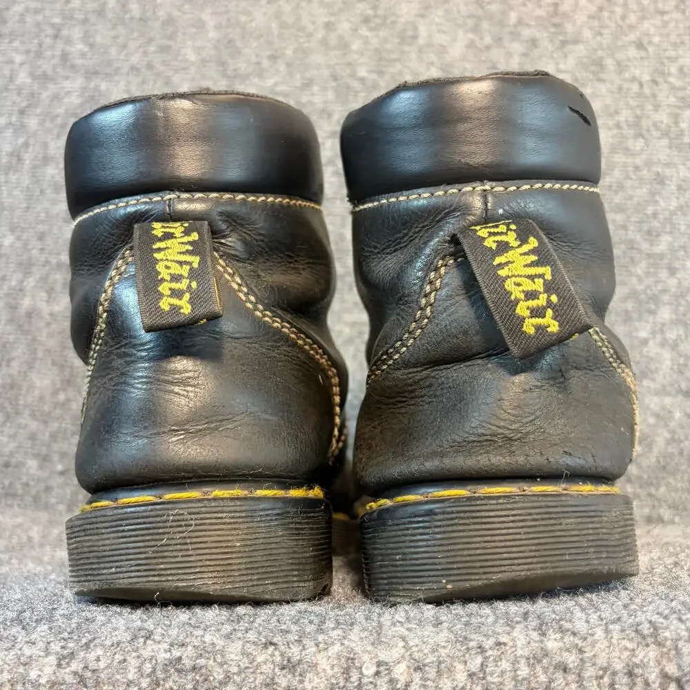 Dr. Martens Ranch Soft Cap Toe Black Leather Combat Ankle Boots Mens 11